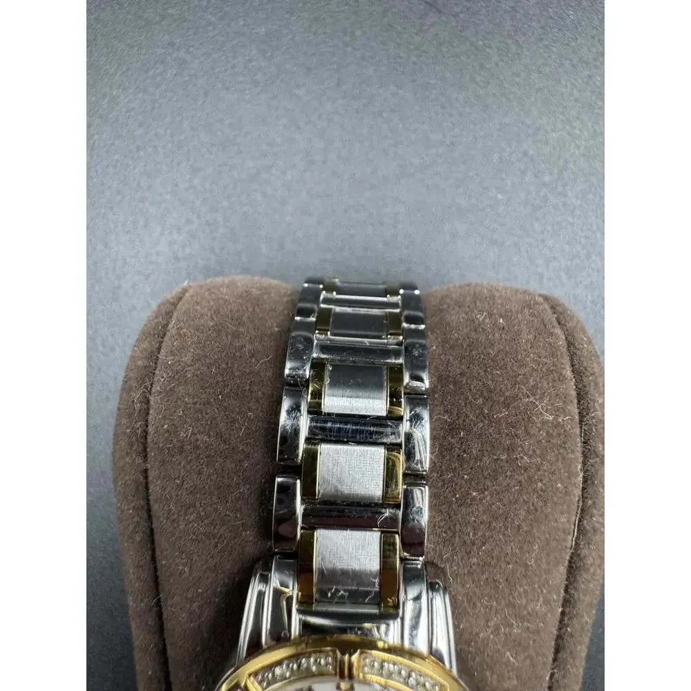 Bulova Watch Women 26mm Silver Gold Tone 98R107 MOP Diamond with New Battery  VG